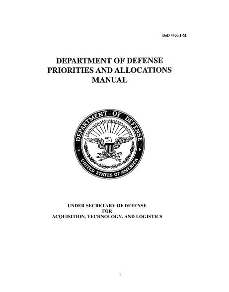 DoD Priorities and Allocations Manual | SE Goldmine