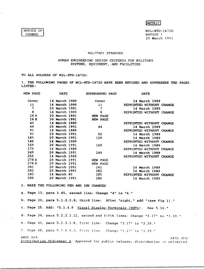 MIL STD- Human Engineering Design Criteria for Military Systems ...