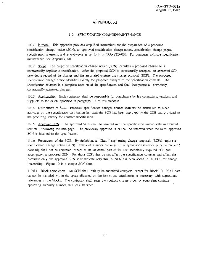 FAA STD- Appendix XI (Specification Change Maintenance) | SE Goldmine