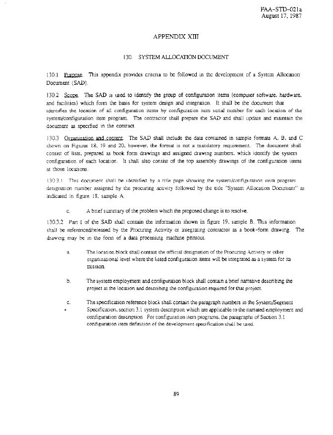 FAA STD- Appendix XII (System Allocation Document) | SE Goldmine