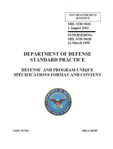 MIL STD- Defense and Program-Unique Specifications Format and Content ...