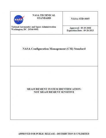 NASA STD- Configuration Management (CM) Standard | SE Goldmine