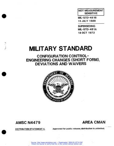 MIL STD- Configuration Control- Engineering Changes (Short Form ...